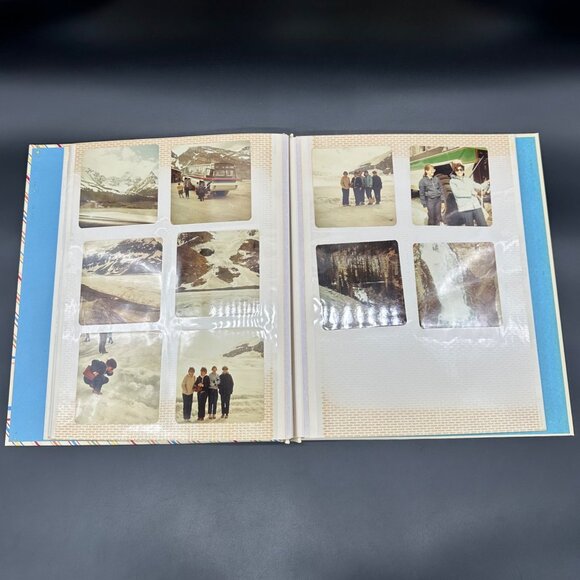 Vintage Photo Album Oleg Cassini Hallmark Floral Stripes 1970s Canada Glacier - Picture 7 of 10